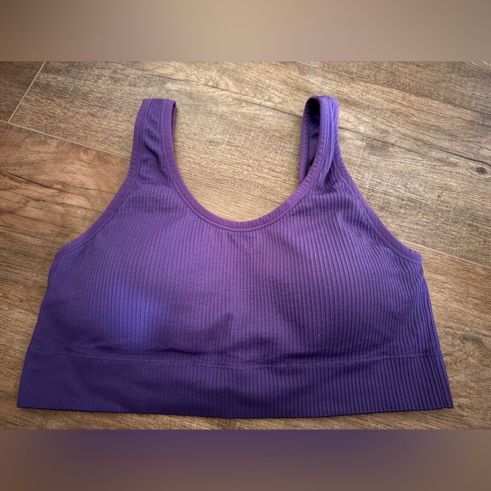 Torrid Purple Ribbed Sports Bra